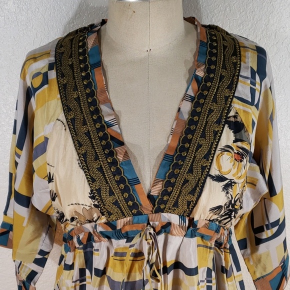 Johnny Was Tie Geo Kimono Top XS NWT - Picture 2 of 4